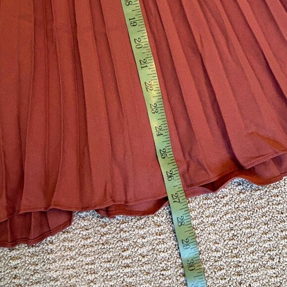 GRACE KARIN Women's Flared Pleated Ruffle Knitted Burnt Orange-Brown - Picture 14 of 14